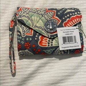Vera Bradley Gray and Red Clutch Wristlet - Nomadic Floral